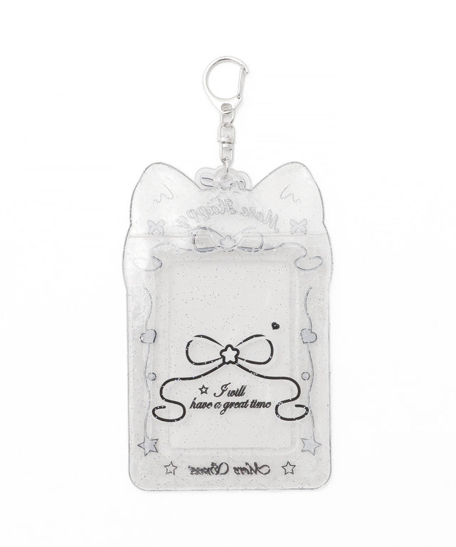 クリアラメネコカードホルダーキーホルダー