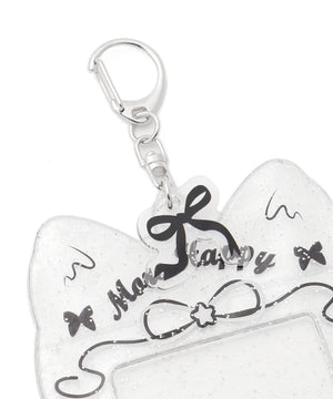 クリアラメネコカードホルダーキーホルダー