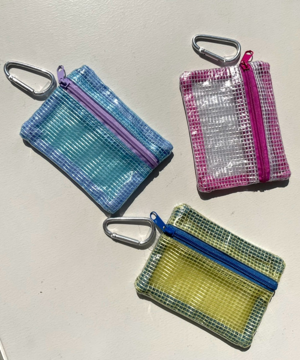 メッシュ配色クリアポーチ