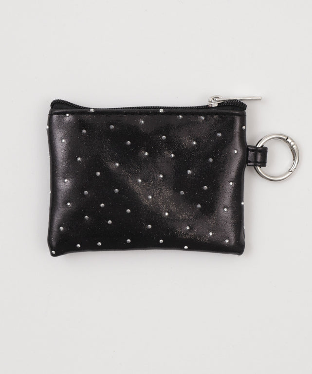 ワンポイントスタッズスクエアポーチ