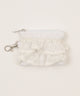 ミニキラキラフリルポーチ/ホワイト