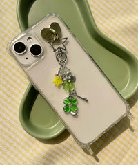 ビジュークローバービーズキーホルダー