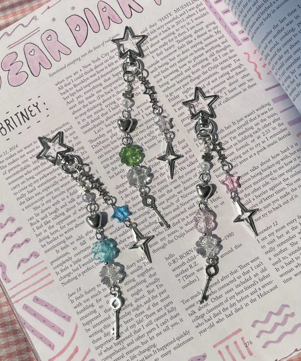 スタークローバービーズキーホルダー