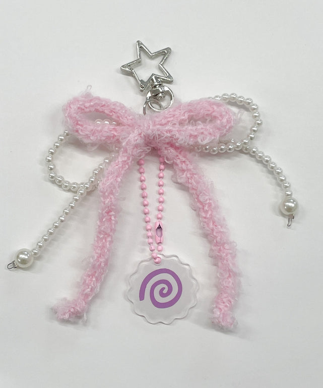 ダブルリボンぐるぐるキーホルダー/柄1