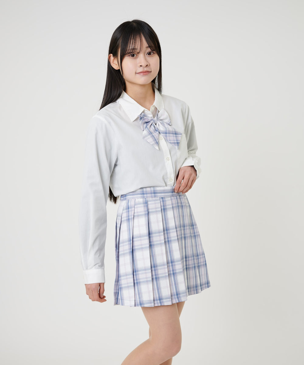 ホワイトチェック1 モデル:155cm S着用