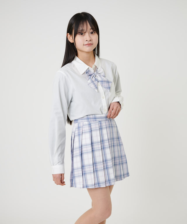 ホワイトチェック1 モデル:155cm S着用