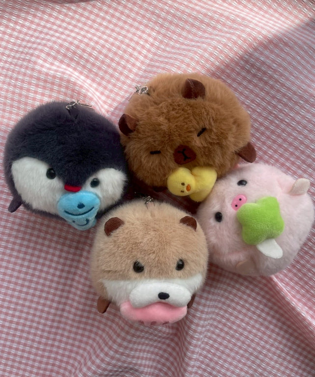 ふりふりあにまるぬいぐるみキーホルダー