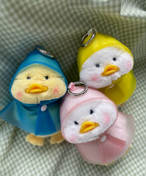 レインコートあひるぬいぐるみキーホルダー
