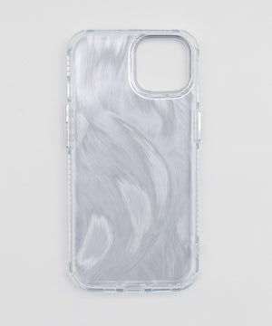 ビジューリボンiphoneケース（サックス）