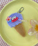 ミニデリシャスアイスクリームモンスターぬいぐるみキーホルダー/パープル