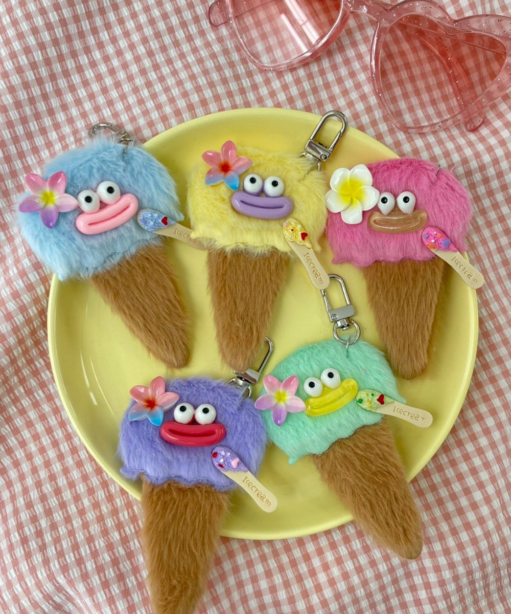 ミニデリシャスアイスクリームモンスターぬいぐるみキーホルダー
