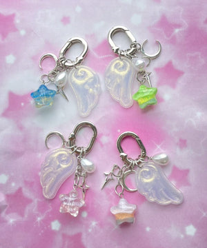 ミックスカラースターエンジェルキーホルダー