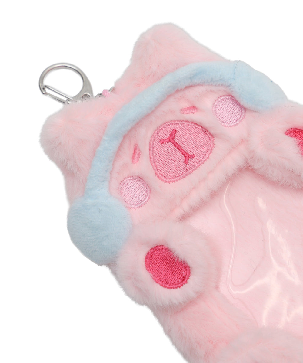 アニマルヘッドホンカードホルダーキーホルダー