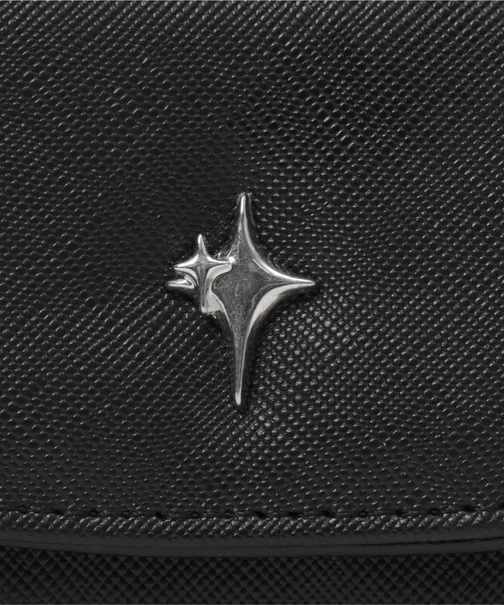 キラキラパーツフラップウォレット