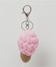 もこもこソフトクリームぬいぐるみキーホルダー/ピンク