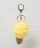 もこもこソフトクリームぬいぐるみキーホルダー/イエロー