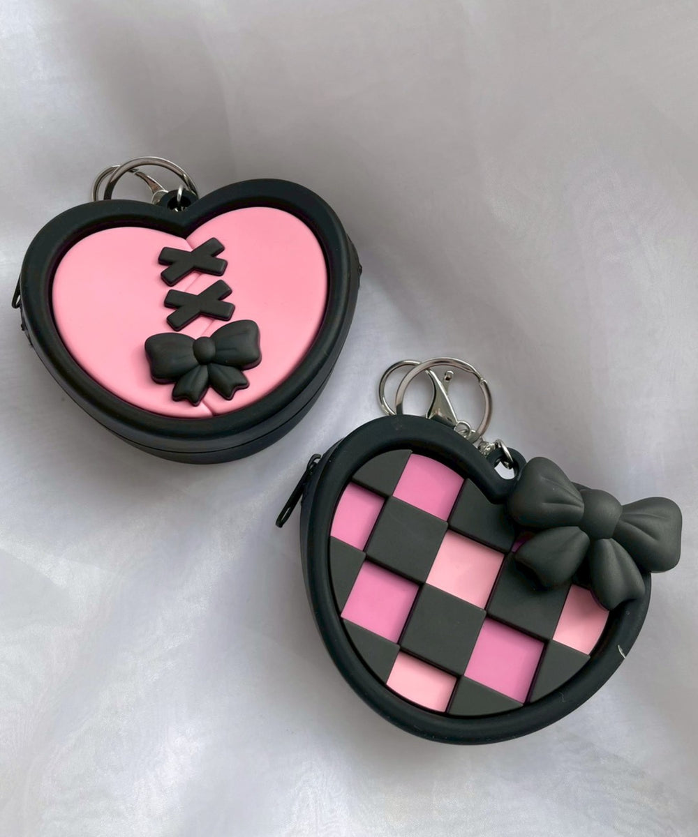 リボンハートミニポーチ