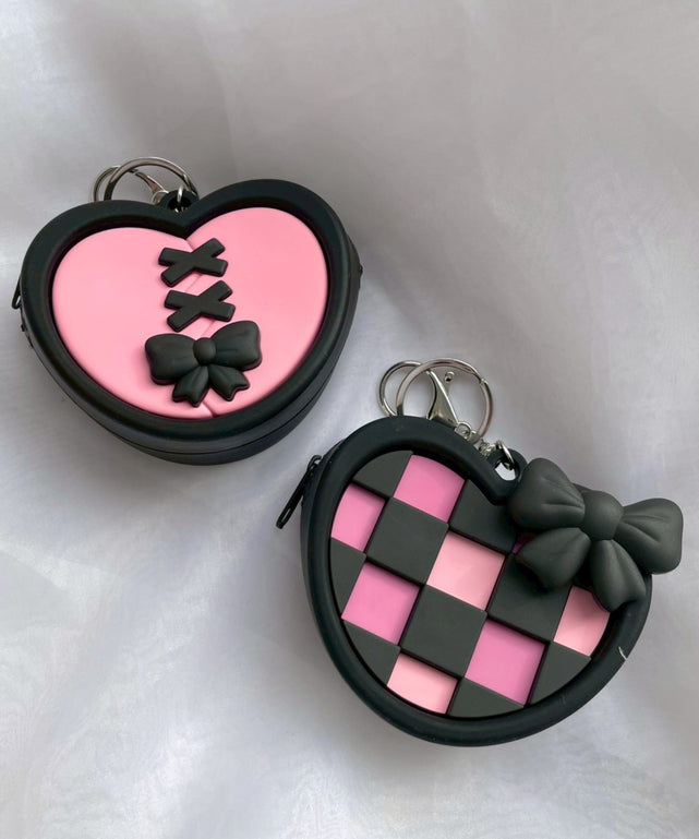 リボンハートミニポーチ