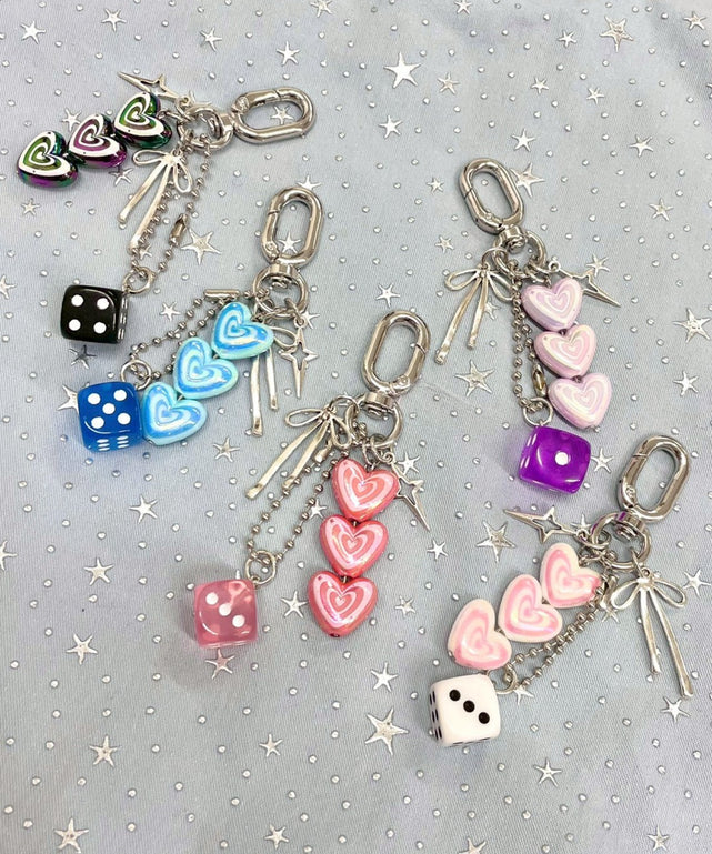 ハートダイスセットキーホルダー