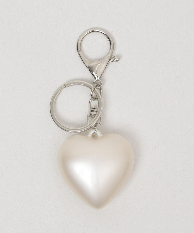 パールハートキーホルダー/パール（柄1）