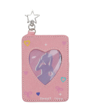 デニムハートカードホルダーキーホルダー