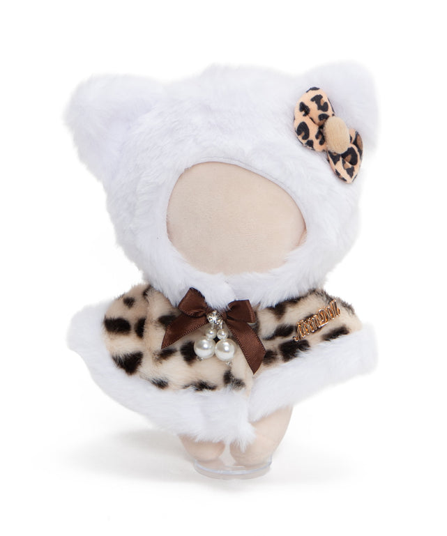 ぬいレオパードねこちゃんケープ15cm/Lブラウン