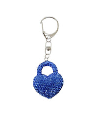 キラキラハートロックキーホルダー