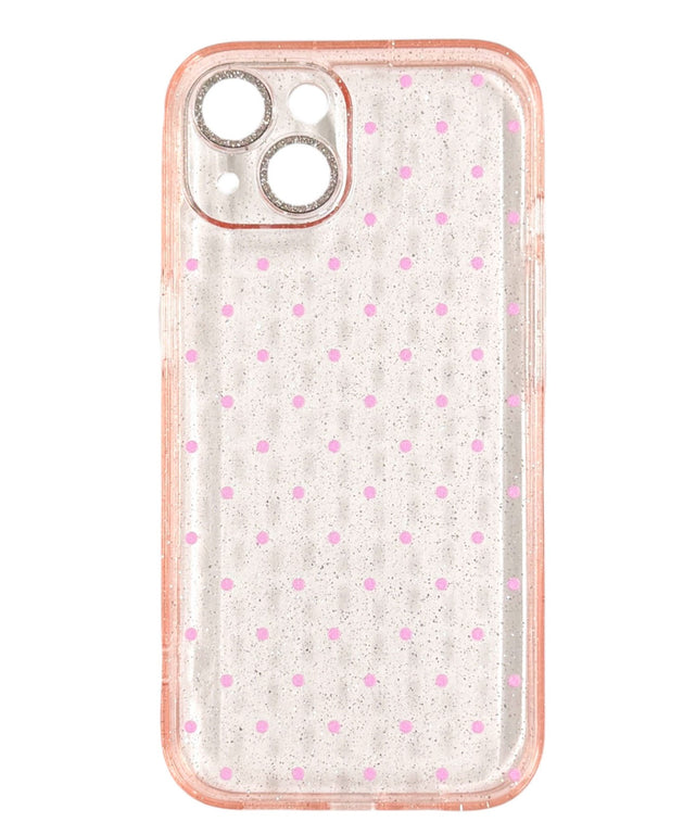クリアドットiphoneケース(ピンク)/柄1:iphone15