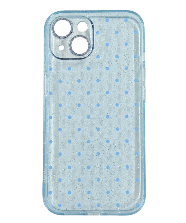 クリアドットiphoneケース(ブルー)/柄1:iphone15