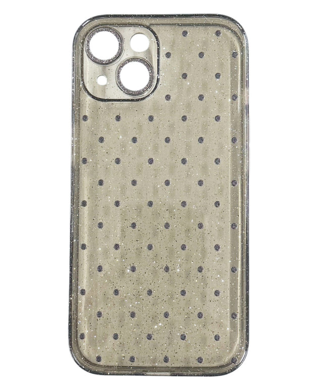 クリアドットiphoneケース(ブラック)/柄1:iphone15