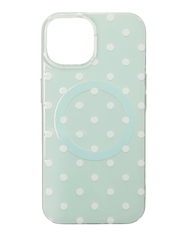 ドットmagsafeiphoneケース(ミント)/柄1:iphone15