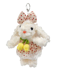 イチゴウサギぬいぐるみキーホルダー