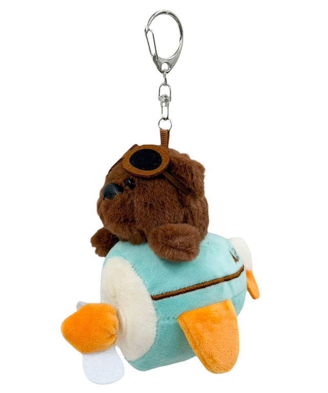 ぶんぶんパイロットdogぬいぐるみキーホルダー/柄１