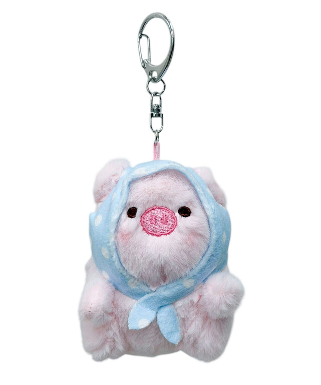 スカーフpigぬいぐるみキーホルダー/ブルー