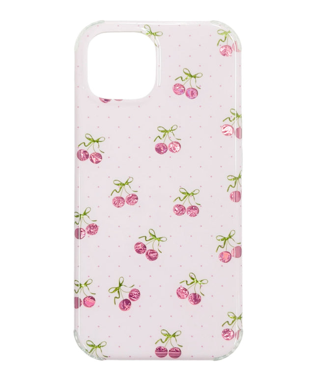 ミニチェリーiphoneケース(Lピンク)/柄1:iphone15
