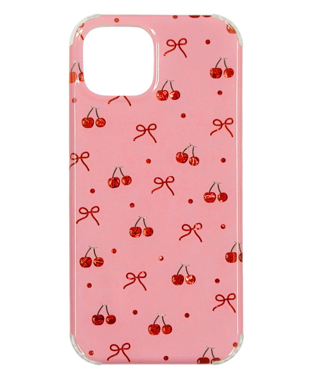 ミニチェリーiphoneケース(レッド)/柄1:iphone15