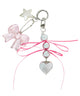 メタルハートリボンキーホルダー/ピンク