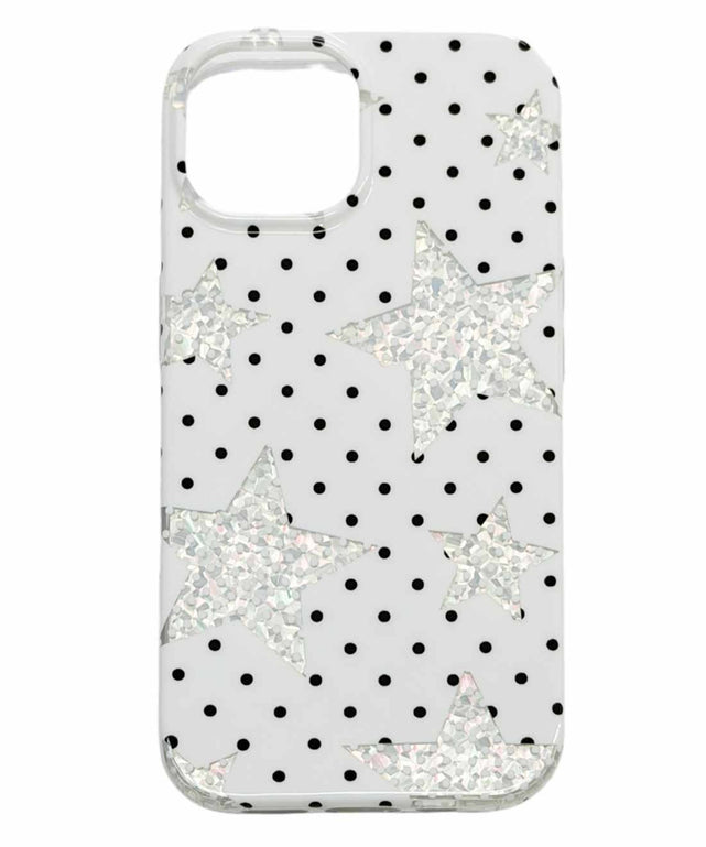 ドットスターiphoneケース(ホワイト)/柄1:iphone15