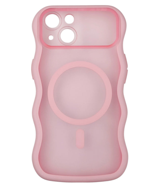 マットウェーブmagsafeiphoneケース(ピンク)/柄1:iphone15