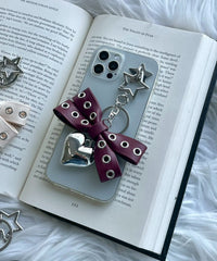 ハトメリボンハートキーホルダー