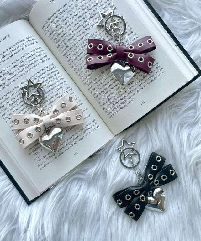 ハトメリボンハートキーホルダー