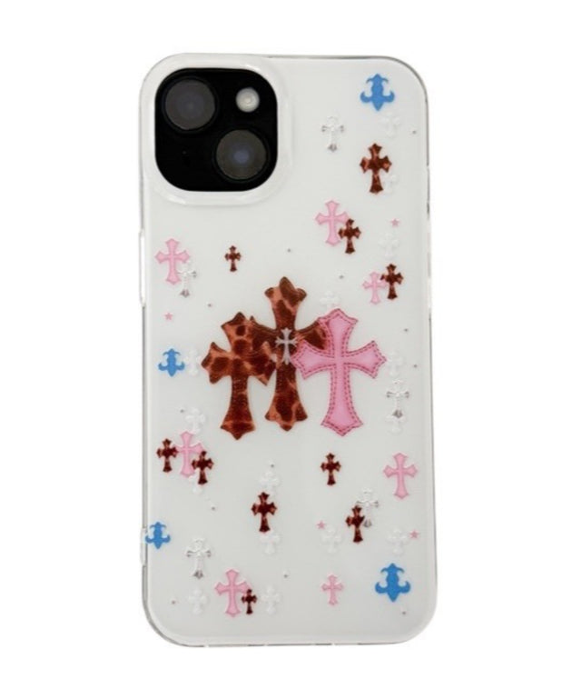 クロスiphoneケース/柄１(iPhone13/14)