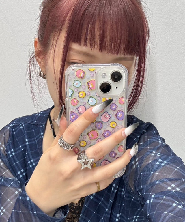 メロクマモンスターiphoneケース/柄1(iPhone15)