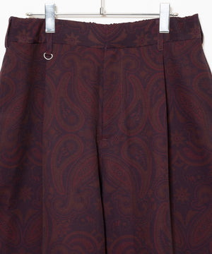 トロミ　総柄ワイドストレートスラックス