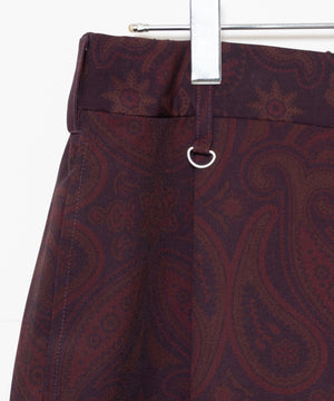 トロミ　総柄ワイドストレートスラックス