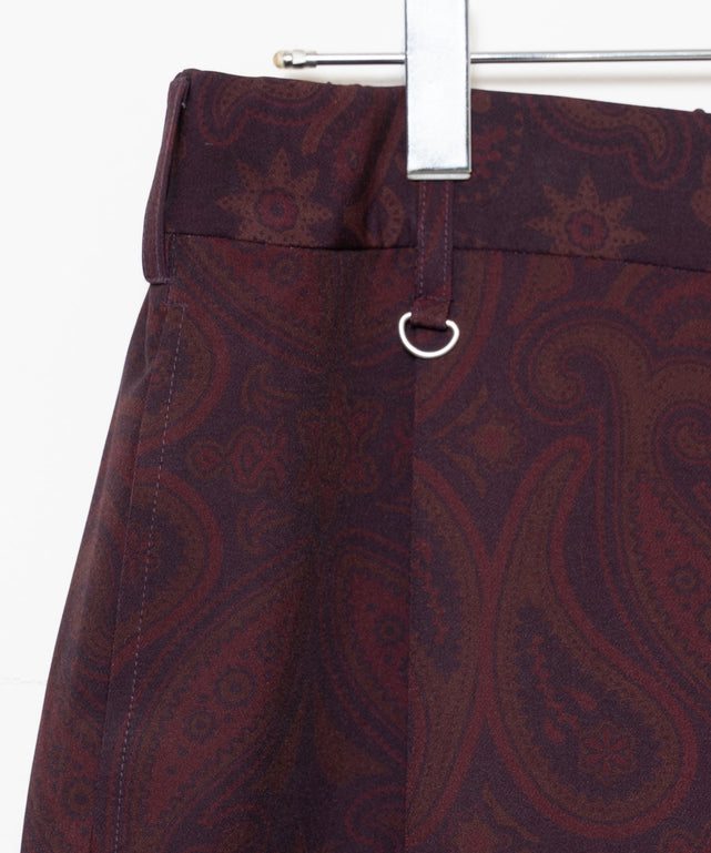 トロミ　総柄ワイドストレートスラックス