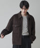 ニットメルトンZIPブルゾン/Dブラウン モデル：180cm L着用