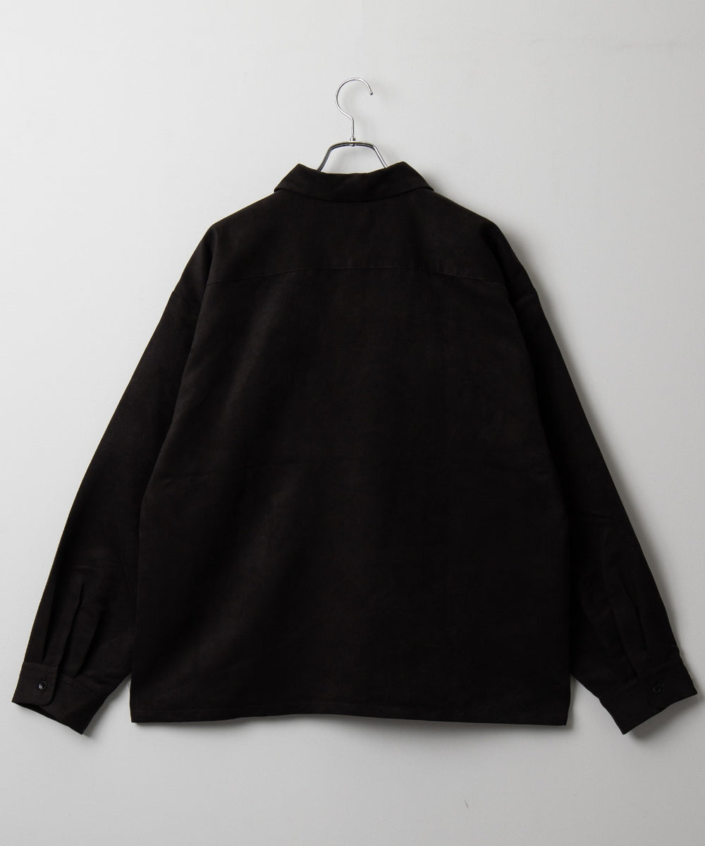 フェイクスウェードハーフZIPシャツ（LS）