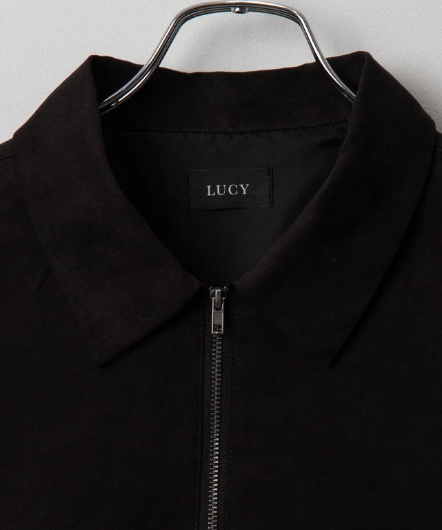 フェイクスウェードハーフZIPシャツ（LS）