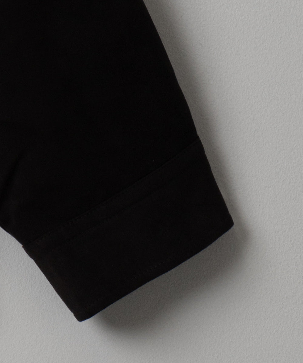 フェイクスウェードハーフZIPシャツ（LS）